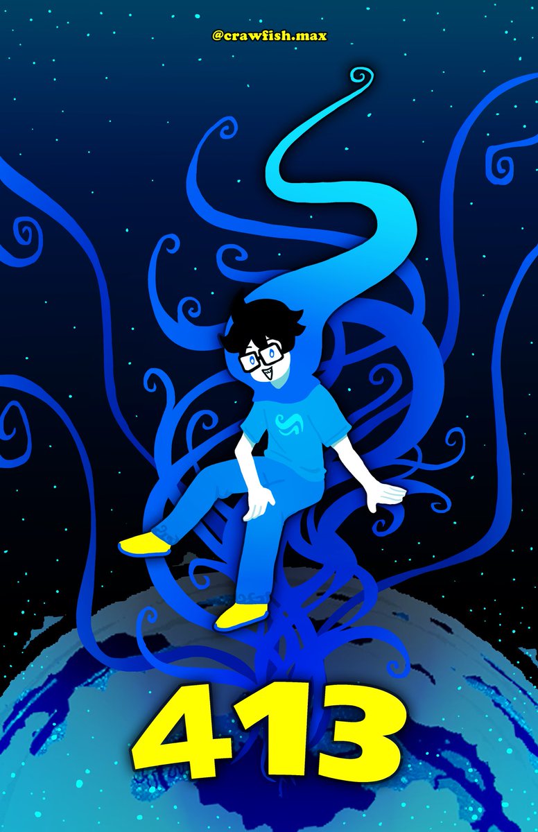 crawfish_max's tweet photo. Happy 413!! 🌀 

Drew my partners favorite character for this years piece :B 

#homestuck #413homestuck https://t.co/olGJbmmfGv