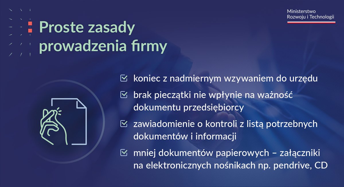 MRiTGOVPL's tweet photo. Chcemy wprowadzić kolejne rozwiązania, które poprawią relacje między przedsiębiorcami a administracją publiczną. #ProstyBiznes https://t.co/eetIr0ZSYj