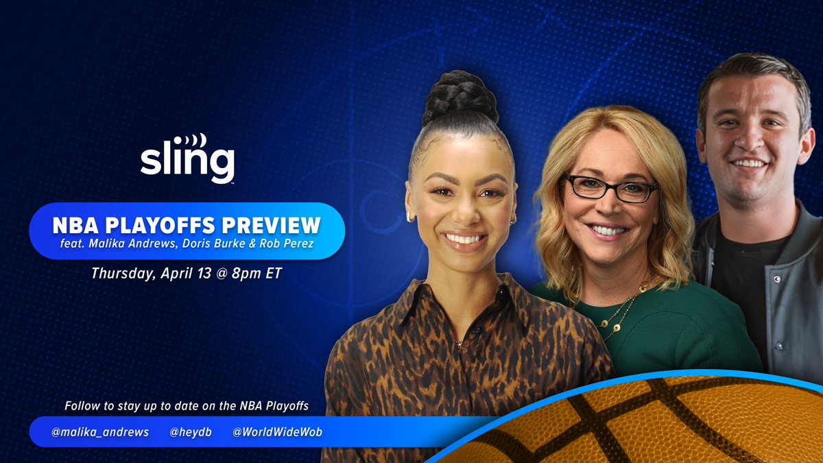 Playoff basketball is HERE. 🏀 Join us tonight for a Sling Twitter Spaces at 8pm ET with @malika_andrews, @heydb and @WorldWideWob as they talk #NBAPlayoffs, awards and much more. 🔔Don't miss it: twitter.com/i/spaces/1rmGP…