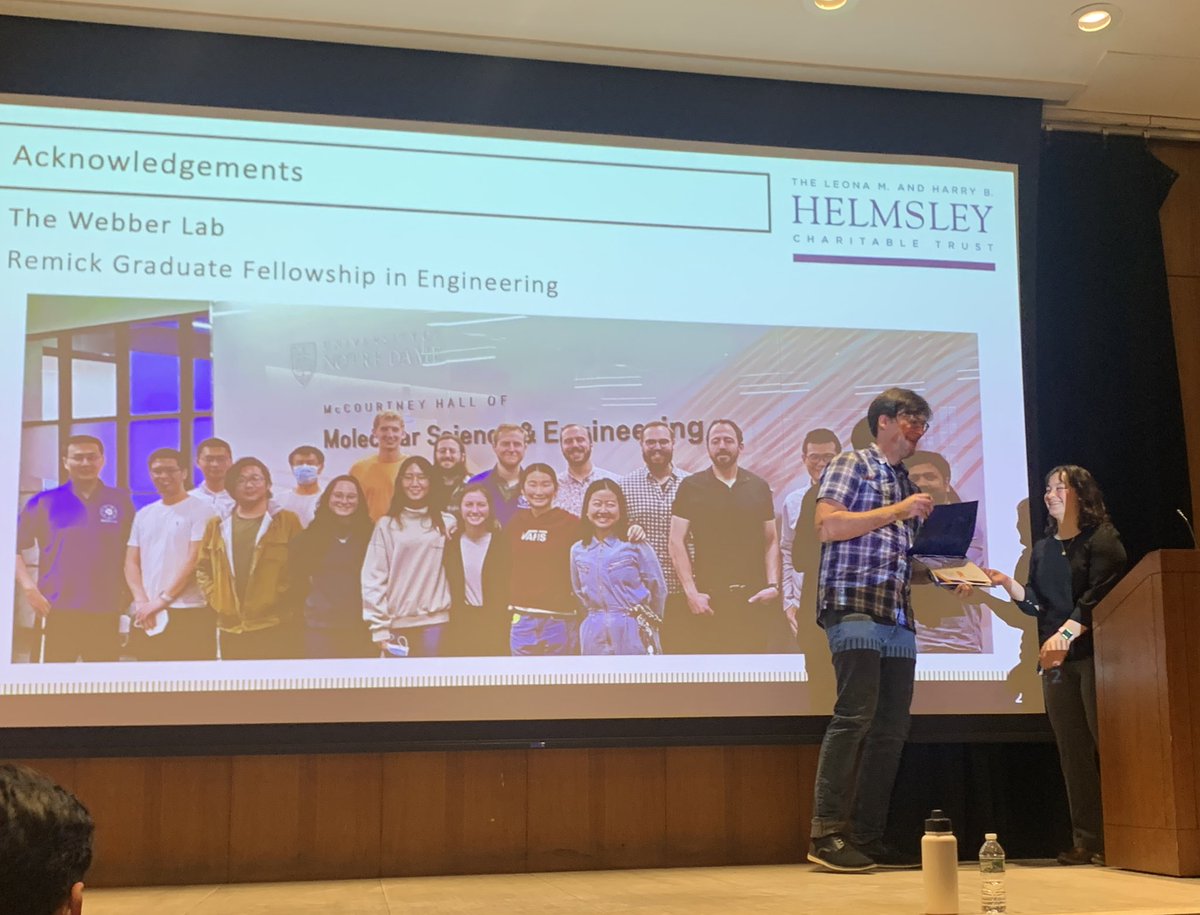 Awesome job by <a href="/WebberLab/">Matthew J. Webber</a> grad student Emily DeWolf, who gave a <a href="/NDCBE/">Notre Dame CBE</a> department seminar on her glucagon work in recognition of her poster award at last fall’s <a href="/nd_cbegso/">CBEGSO</a> research symposium. We’re very proud of you, Emily!