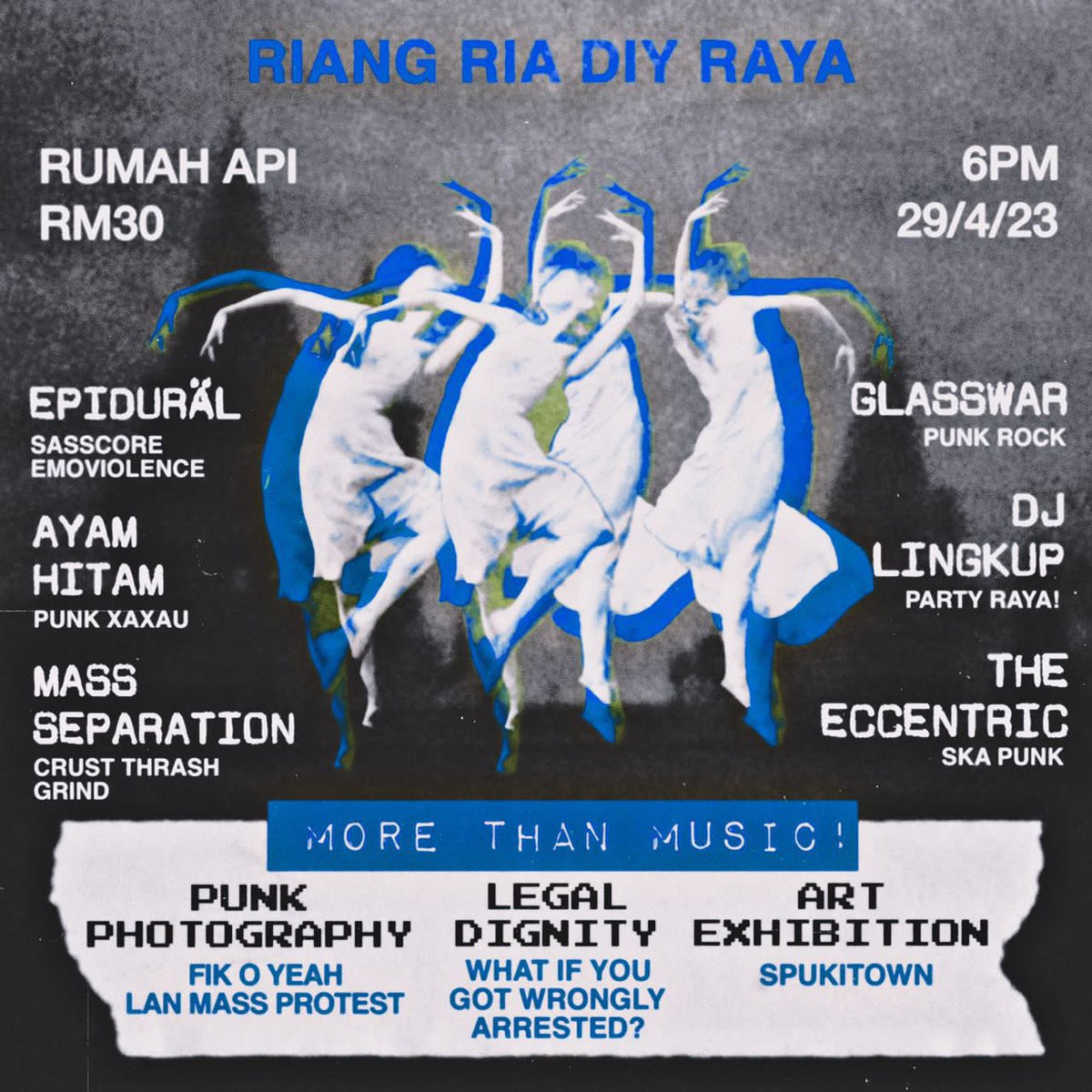 Jenn_Thompson's tweet photo. #ONGROUND LIVE : RIANG RIA DIY RAYA
ft. #epidural #ayamhitam #massseparation #glasswar #eccentric_band
DJ: #DJLingkup
at @RumahApi2  #KL
SATURDAY April29 6pm
TICS : AtTheDoor
RUMAH API PATREON MEMBERSHIP : https://t.co/zyTFSTueZ1 https://t.co/iB36iMTmDv