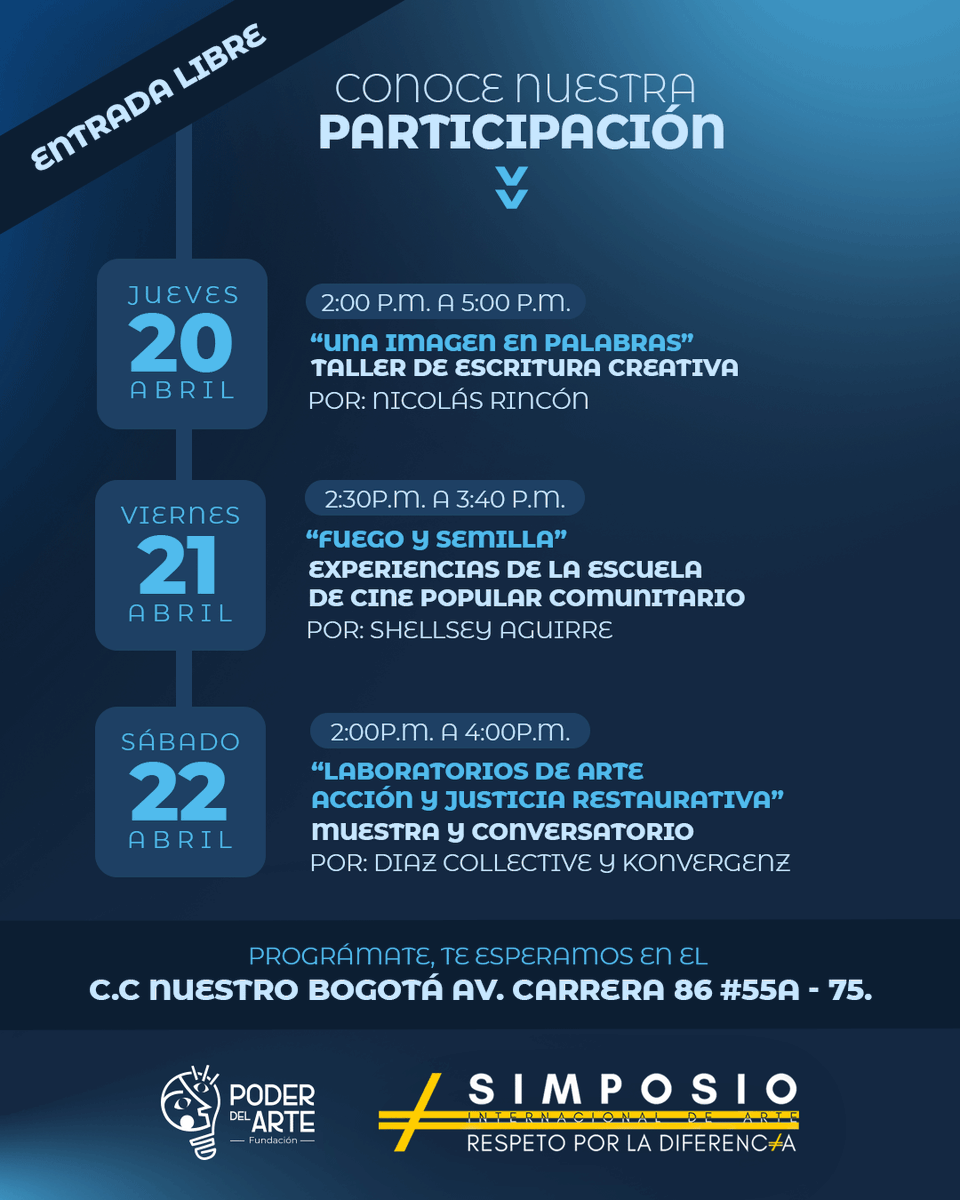poderdelarte's tweet photo. Conoce nuestra participación en el Simposio Internacional de Arte organizado por la Galería Controversia 😊

No te pierdas ninguno de los eventos ¡Estarán increíbles! ✨ https://t.co/7Ksl9XlerT