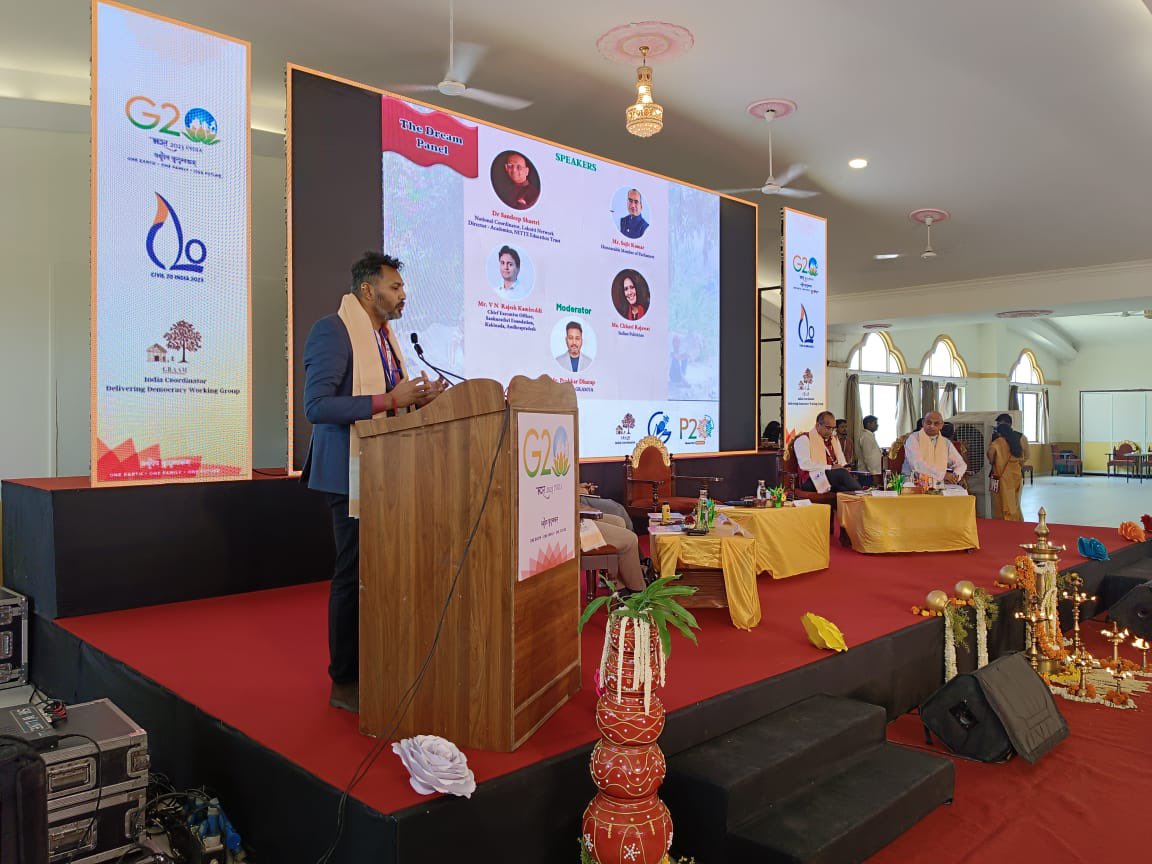 C20EG's tweet photo. #C20 WG on Delivering Democracy conference had a panel discussion on responsible citizenry and responsive governance featuring an esteemed group of experts.

@kirandaresa
@SriSri
@ArtofLiving
@graamresearch
@Asia_HSF
@balavikasa_ngo
@GramyaIndia
@r_basavaraju

#Civil20India2023 https://t.co/9yxgqRMLkb