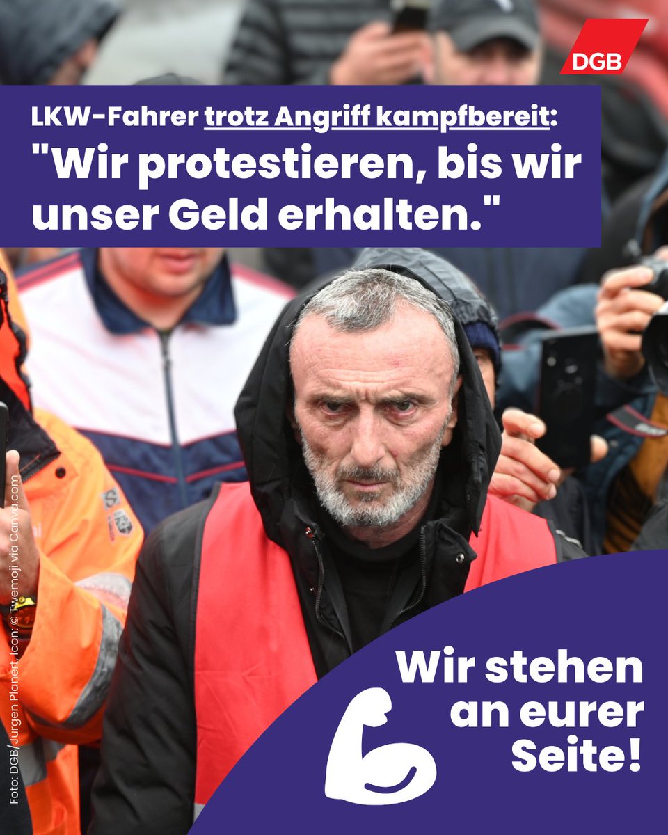 Die #LKW-Fahrer in #Gräfenhausen protestieren weiter für ihr Geld. Wir stehen an ihrer Seite! Die #DGB-Region Südhessen organisiert Spenden. Was dringend gebraucht wird, haben wir zusammengefasst: dgb.de/lkw-protest. <a href="/FaireMobilitaet/">Faire Mobilität</a> <a href="/_verdi/">Ver.piss.di</a> <a href="/AtemaEdwin/">Edwin Atema</a> <a href="/FNV/">FNV</a> <a href="/SKoerzell/">Stefan Körzell</a> #RTDD