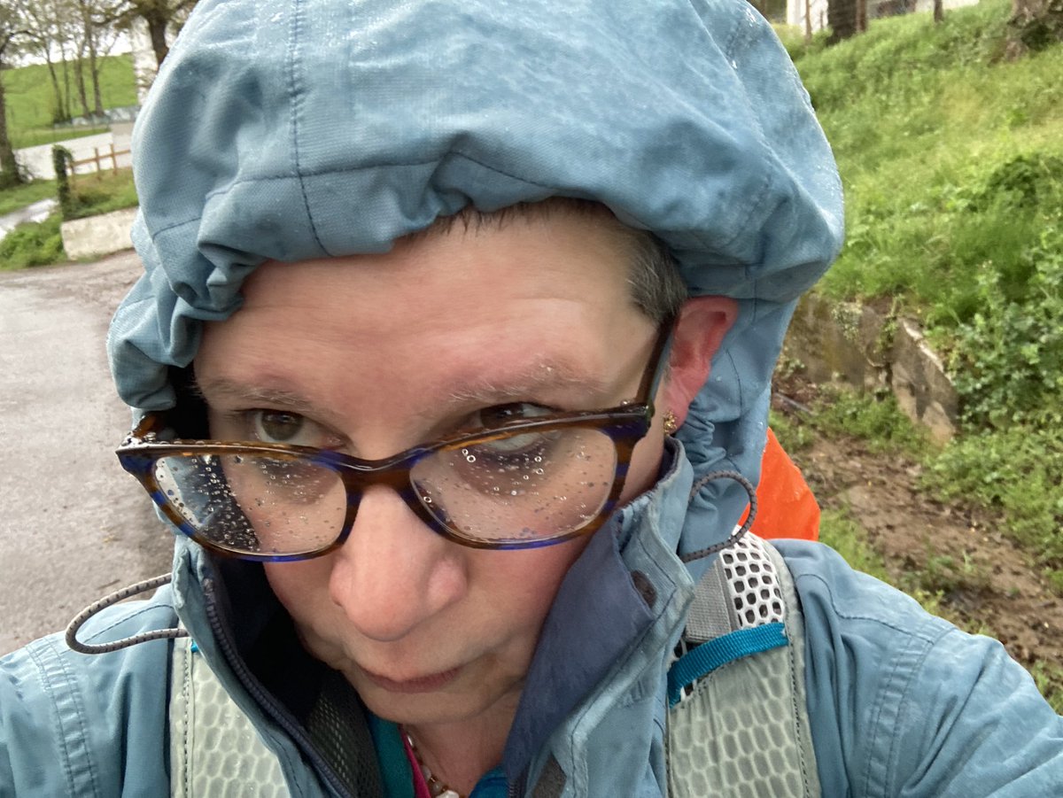 UKEUDeputy's tweet photo. The rain in Spain falls mainly on my headโฆ. And sometimes turns to snowโฆ I seem to have brought a bit of British weather with me..,.Anyway, safely across the #Pyrenees
#CaminodeSantiago #WhatHappenedToSpring #ClimbEveryMountain https://t.co/UsDiKVSYSs