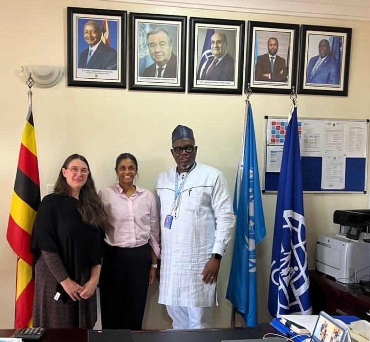 IOM_Uganda's tweet photo. IOM Uganda Chief of Mission @SanusiTejan on Wednesday received a courtesy call from the  @StatePRM Programme Officer for Africa, Ms Sumitra Siram, and  @usmissionuganda Refugee Coordinator Associate Jennifer Jafari.
@AbdikerM
 @RomNGUESSAN
@IOMRONairobi https://t.co/rRsT7pXmEG