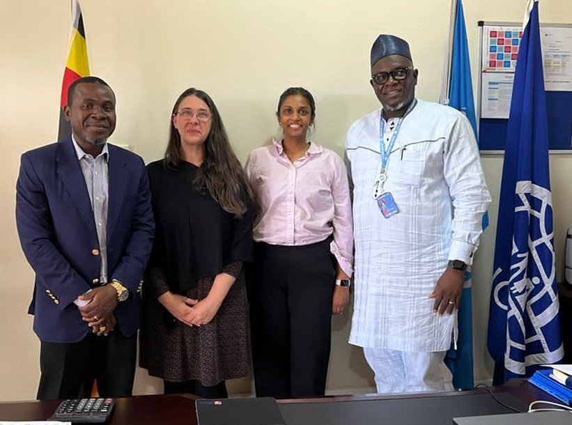 IOM_Uganda's tweet photo. IOM Uganda Chief of Mission @SanusiTejan on Wednesday received a courtesy call from the  @StatePRM Programme Officer for Africa, Ms Sumitra Siram, and  @usmissionuganda Refugee Coordinator Associate Jennifer Jafari.
@AbdikerM
 @RomNGUESSAN
@IOMRONairobi https://t.co/rRsT7pXmEG