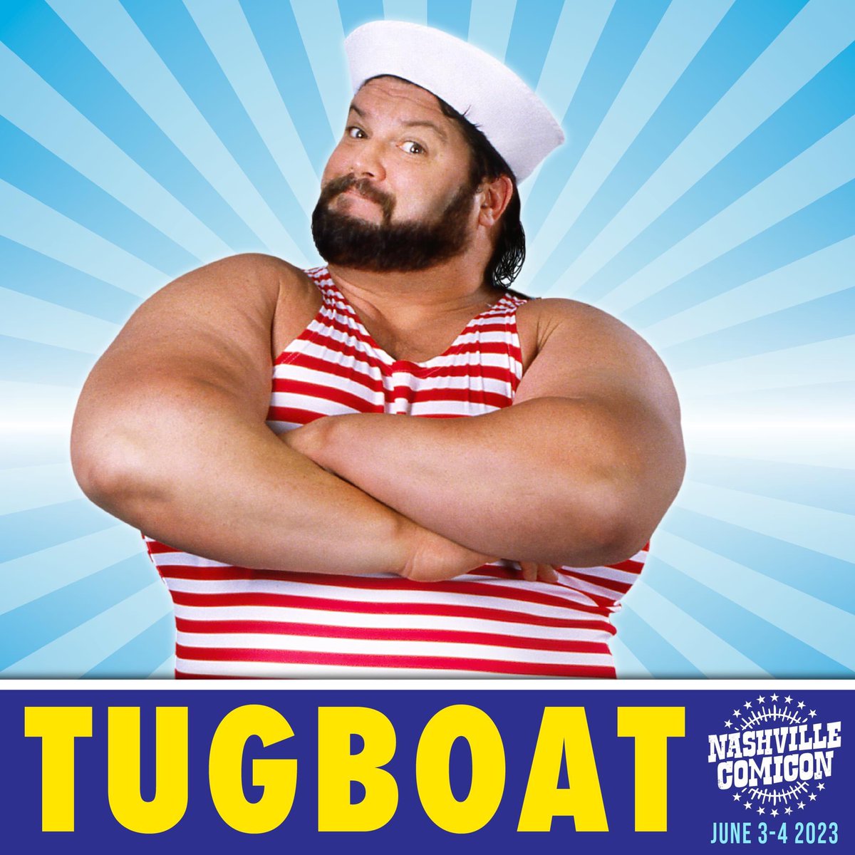 nashvillecon's tweet photo. Hey there Nashville Supernovas, we have a special guest announcement! ❤️🤍💙✨
We are very excited to welcome Special Guest Tugboat to Nashville Comicon! 🎉

Get your passes today!  
🔥 https://t.co/XfvIOOrB6R 🔥 https://t.co/UPId1VyRVq