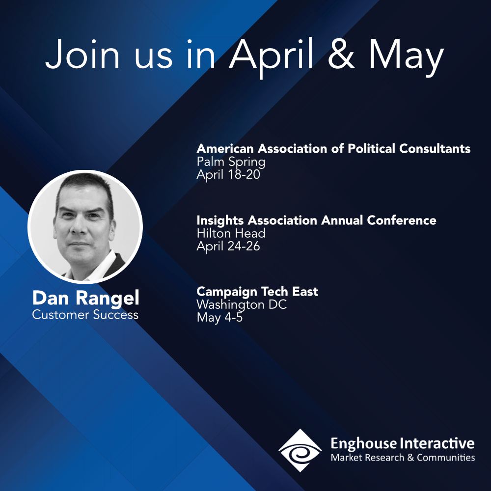 Survox's tweet photo. Catch Dan Rangel in April and May at the AAPC, IA Annual Conference, and Campaign Tech East!! https://t.co/fV3Ws8gad1
