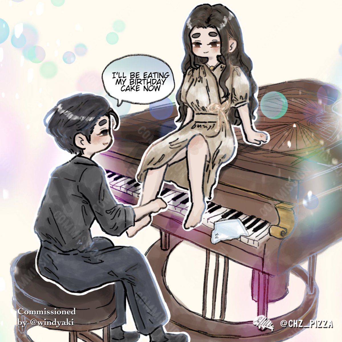 Thank you for another commission from @windyaki 💕 PLEASE!!! DO NOT REPOST OR USE w/out permission from the person who commissioned it/from the artist. #HaveADaddiestBdayXV 🎹 #irshwndy