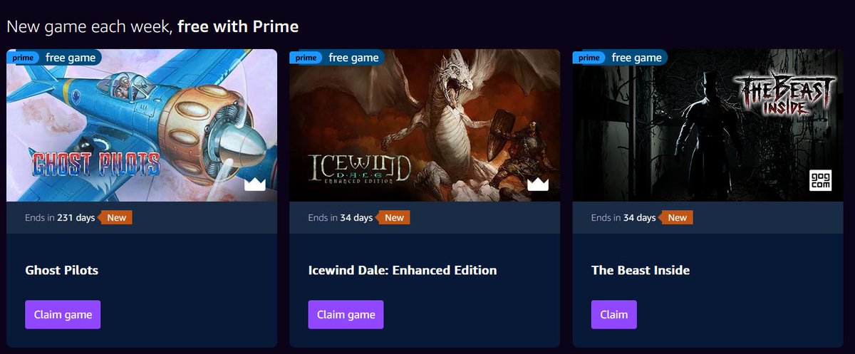 Cheap Ass Gamer on X: (PCDD) Free Games For  Prime Members