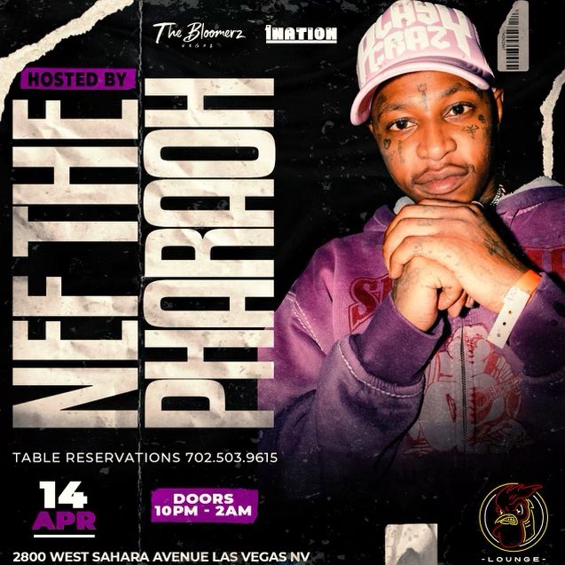 TOMORROW @NefThePharaoh will be @bigjerkcaribbean 🐔🔥😎for table reservations and guest list dm me asap!!! @LasVegasLocally @1nationgrouplv @DJKAYNM #nefthepharaoh #lasvegas #lasvegasnightlife #lasvegasnights #lasvegaspromoter