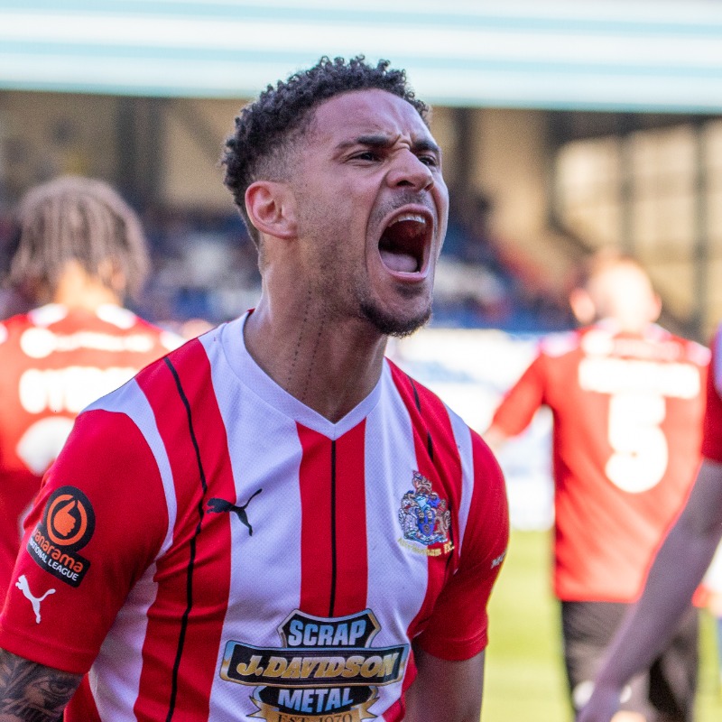 Tyrese Sinclair of Altrincham FC scores his side's second goal of the  News Photo - Getty Images