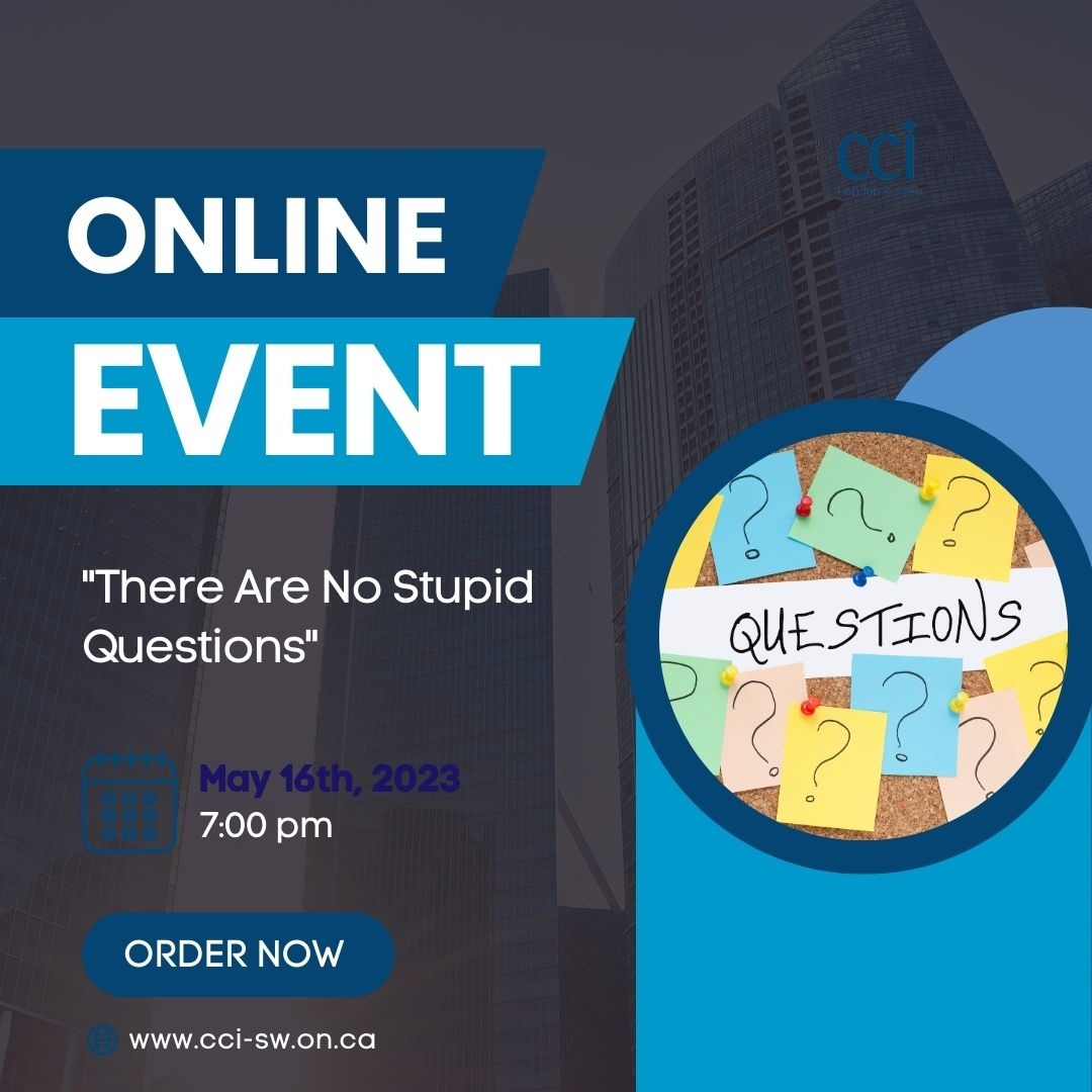 Join us via Zoom on May 16th, 2023, at 7 pm for There Are No Stupid Questions!

This event has a panel of legal experts specializing in areas of condo law who will each give presentation on a topic of interest to the community.

 To register - cci-sw.on.ca/events/2023/05…