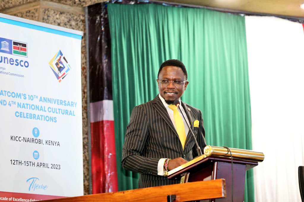 AbabuNamwamba's tweet photo. Presided the double celebration marking the 10th anniversary of the Kenya National Commission for UNESCO @NatcomUnescoKe and the 4th edition of the National Cultural Festival at KICC, Nairobi, which incorporates the 2023 International Arts Day. #TalantaHela monetising talents. https://t.co/u9rsEN2ZsK