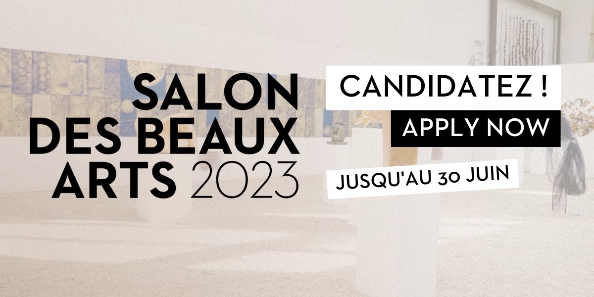 C’est officiel ! Candidatez dès maintenant pour être exposé·e au Salon des Beaux Arts 2023 ✍️
salondesbeauxarts.com/candidater-au-…

Date limite pour envoyer votre dossier de candidature : 30 juin 2023
