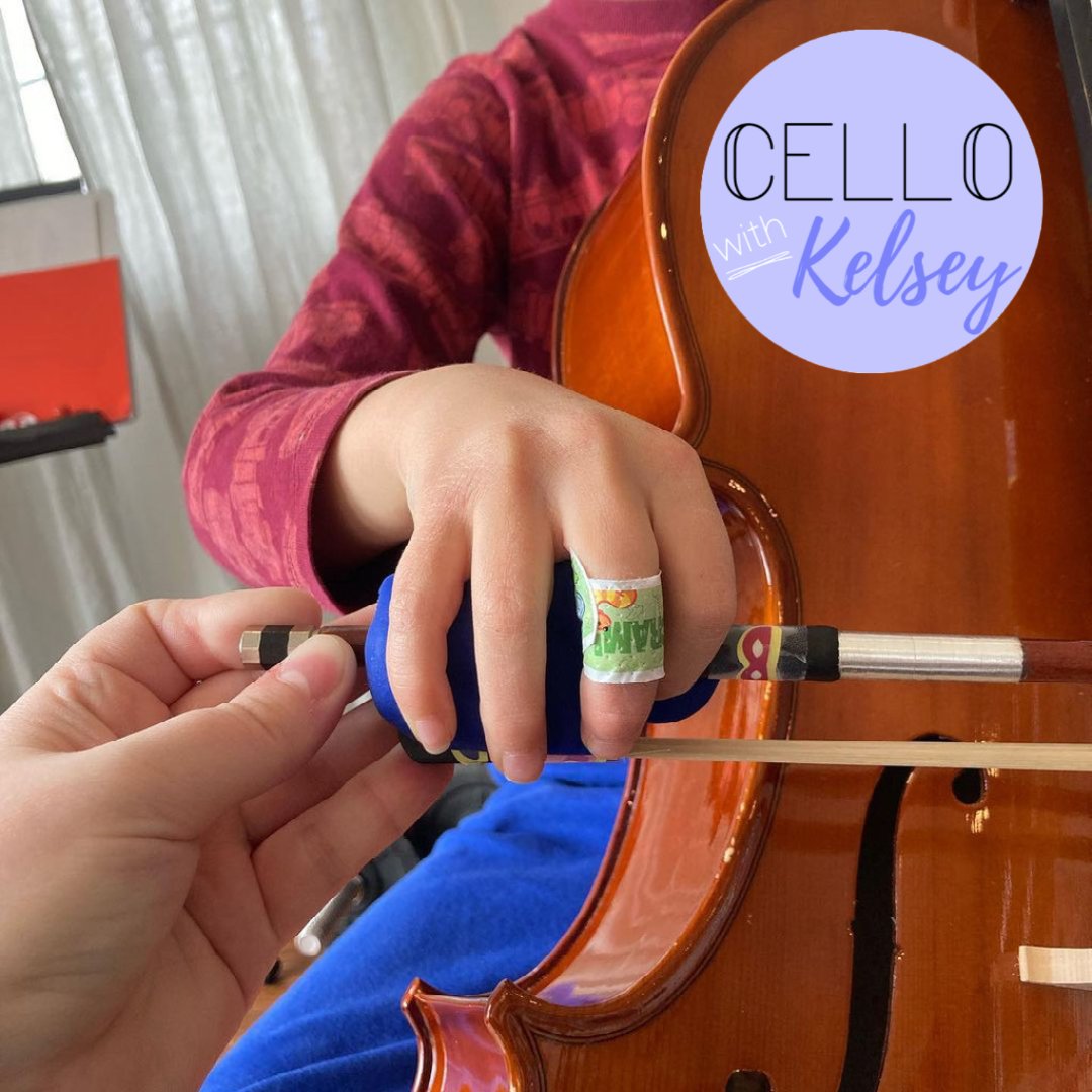 Things4Strings's tweet photo. @CelloWithKelsey says, "Say hello to our newfound secret weapon for mastering the #cello #bowhold! ... We are already seeing impressive progress in a fraction of the time it would usually take! And having an elephant perched on the bow is so cute!" #CelloPhant #Things4Strings https://t.co/8rmBTGUhwk