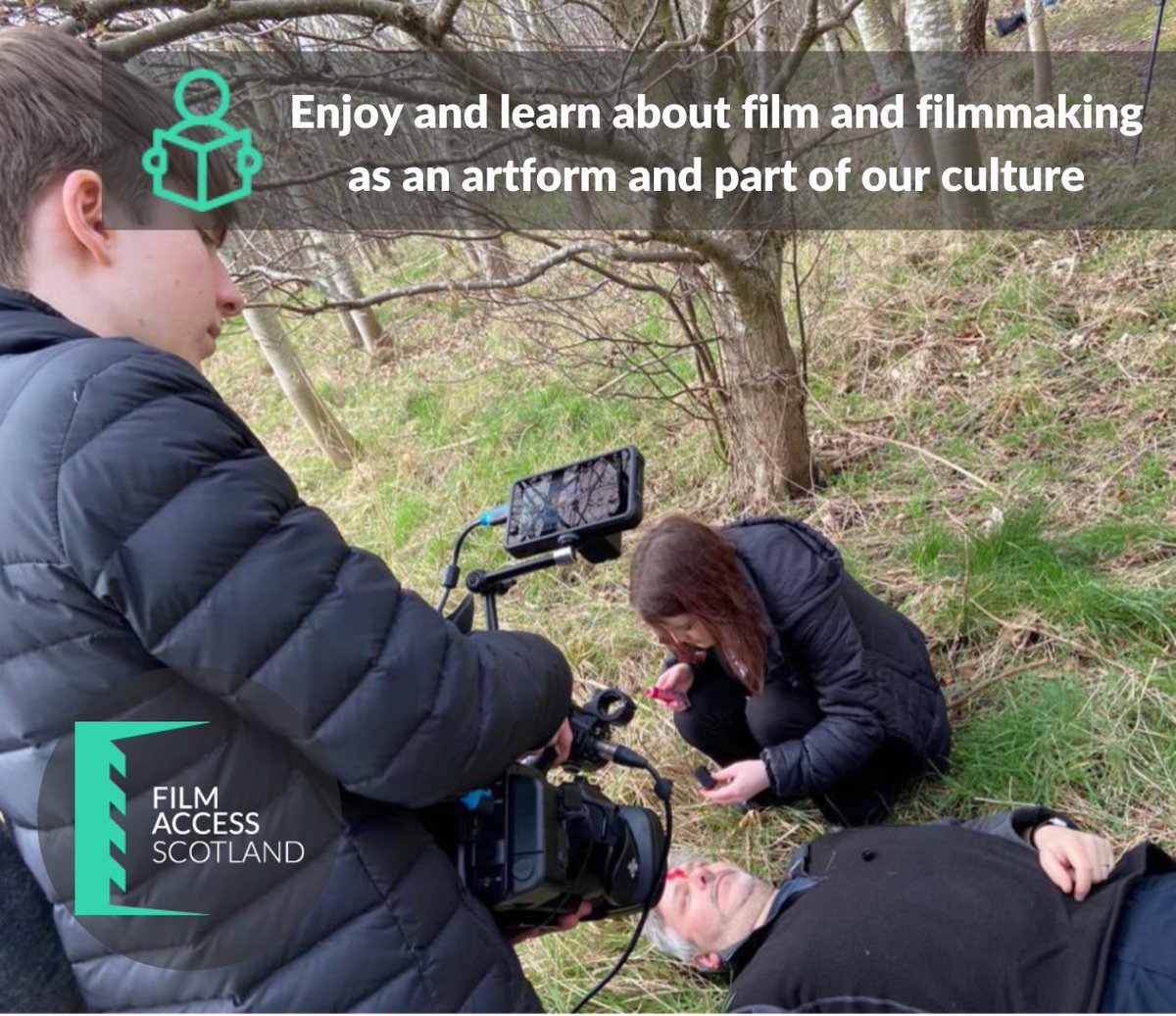 It's great to see some inspiring Film Access work in action. After three years of delay due to COVID-19, <a href="/thisissyff/">Scottish Youth Film Foundation</a> finally got to work with <a href="/PrestonLodgeHS/">PLHS</a> in Prestonpans to produce a post-apocalyptic film called 3 Weeks Later. Here's the team working hard on set!