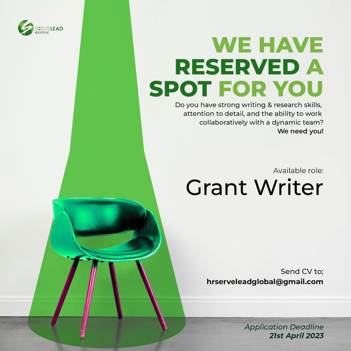ServeleadHuman's tweet photo. Send a mail to hrserveleadglobal@gmail.com 

#JobAlert https://t.co/QtGhHyI5lL