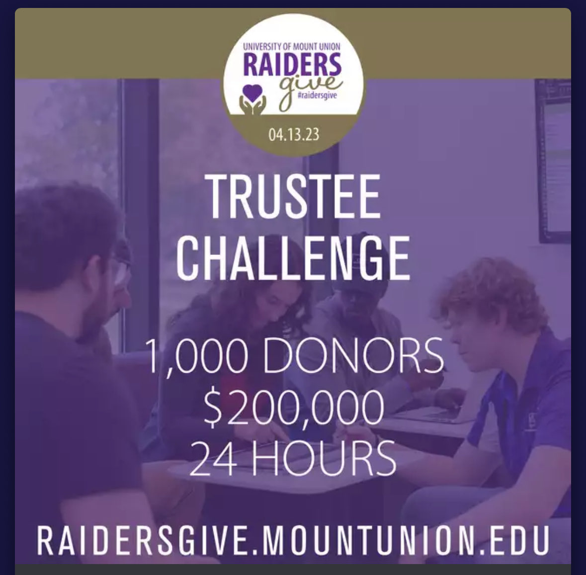 Today is Raider’s Give! Please help your Raider Swimmers &amp; Divers by donating and directing your gift to M Club Athletics. raidersgive.mountunion.edu