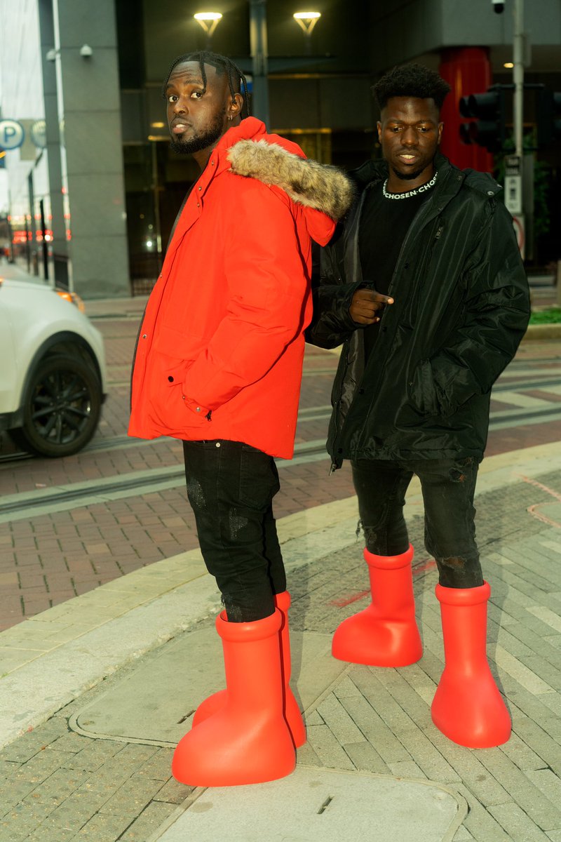 These <a href="/mschf/">MSCHF</a> boots classic ♥️ #mschf #FashionModel #redboots