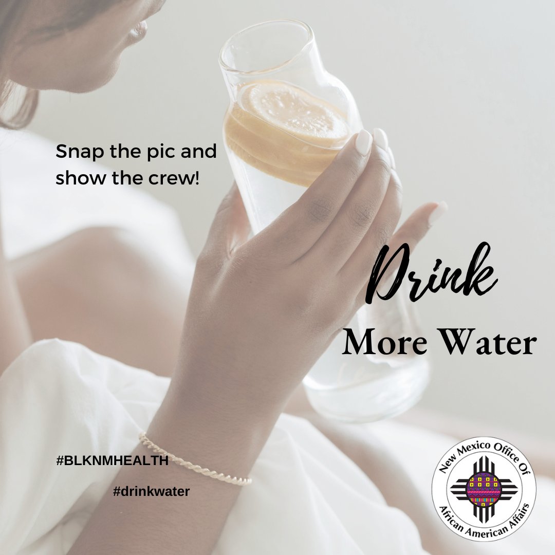 NM_OAAA's tweet photo. Thursday: 
"Wealth in Health."
ANYTHING DEALING WITH HEALTHCARE. 

Drink water. Snap a picture and tag us!!
Win three infusion water bottles with your first tag!! 

#BLKNMHEALTH
#drinkwater
#nmoaaa https://t.co/P3lbodkqID