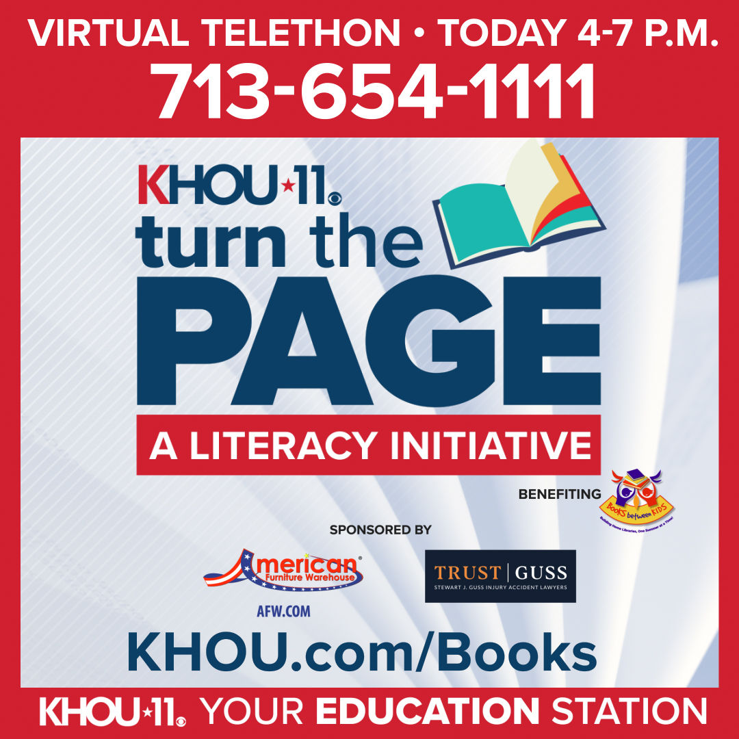 houstonlibrary's tweet image. Today, from 4 – 7 PM, support @KHOU&apos;s virtual telethon to help reach our goal of collecting 40,000 books as we &quot;Turn the Page&quot; on illiteracy with @BooksBtnKids! Call 713-654-1111 to make your donation &amp;amp; give the gift of reading. #OneHoustonOneLibrary #ILoveHPL #HPLKids #HPLTeens