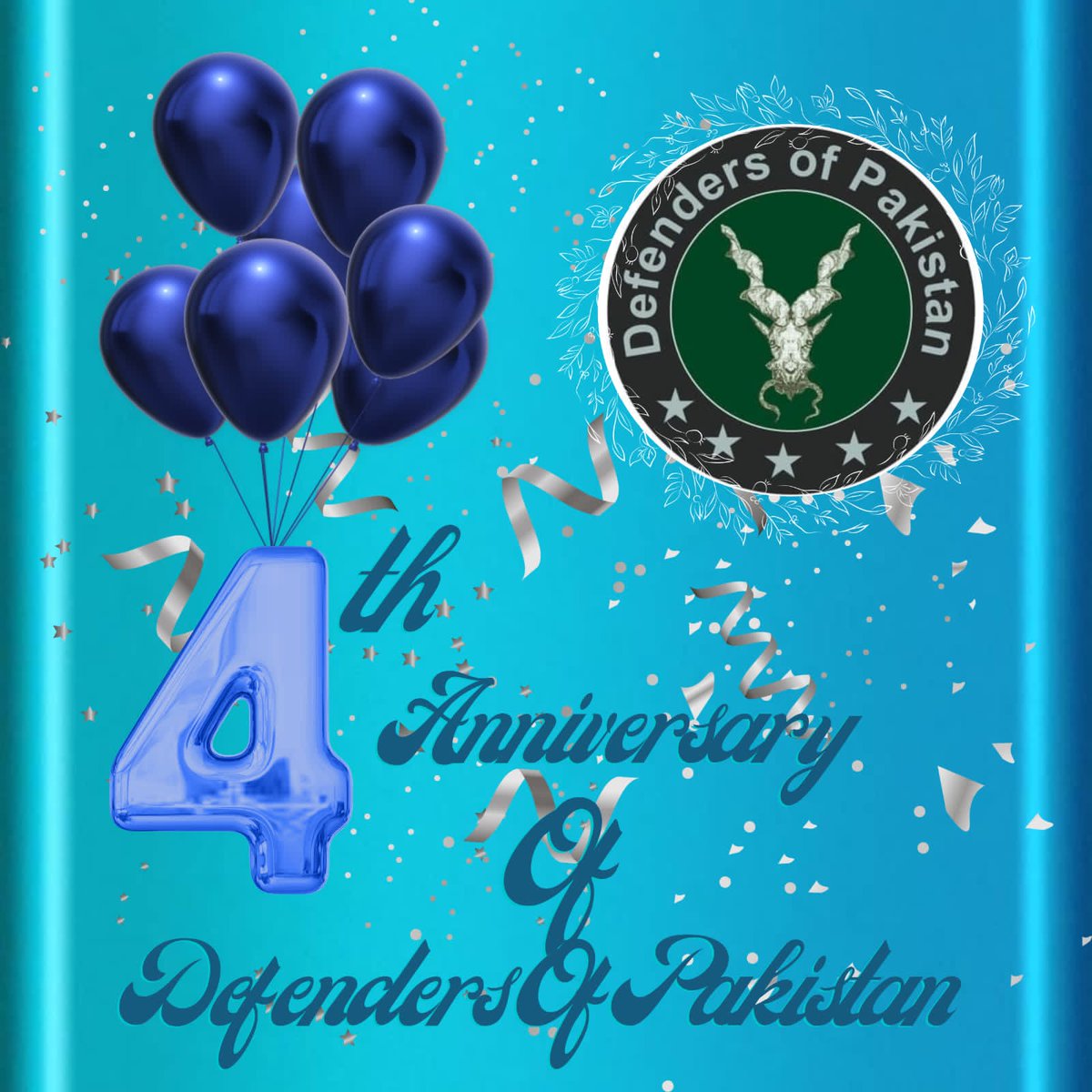 DOP_Officials's tweet photo. Today we are celebrating 4th anniversary of DOP 🇵🇰
Congratulations to my amazing team DOP on completing 4 successful years! 
#4YearsOfTeamDefendersOfPk
Proud to lead such a dedicated team of volunteers who have launched 199 trends on Twitter. https://t.co/hh2n1ioHp3