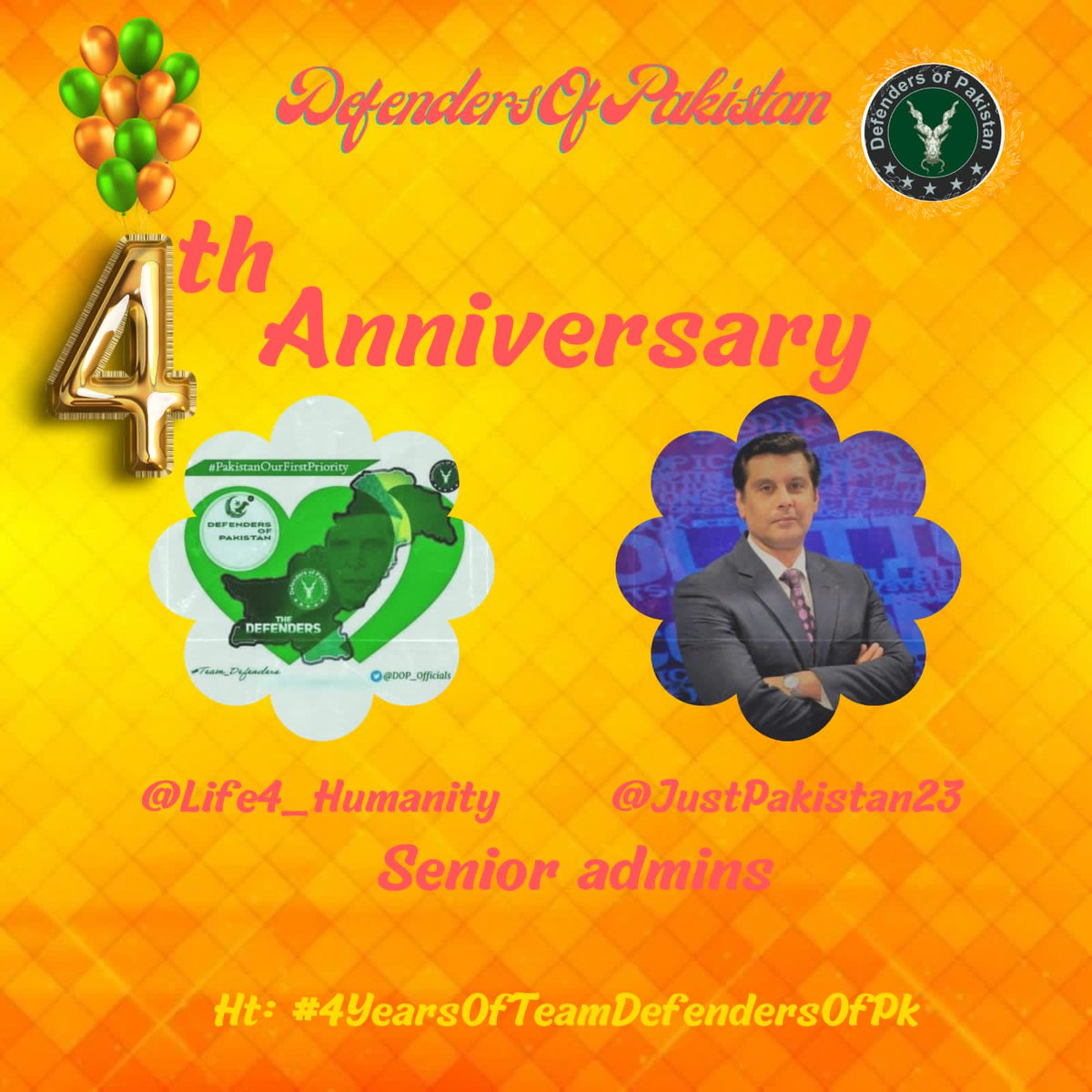 DOP_Officials's tweet photo. Your relentless efforts, hard work, &amp; passion make us stronger every day, Keep up the great work! 
Proud of our resilient team at Defender of Pakistan, tackling 199 trends to address hot topics and back our nation 🇵🇰 against misinformation campaigns. 
#4YearsOfTeamDefendersOfPk https://t.co/qod8vHcq3D