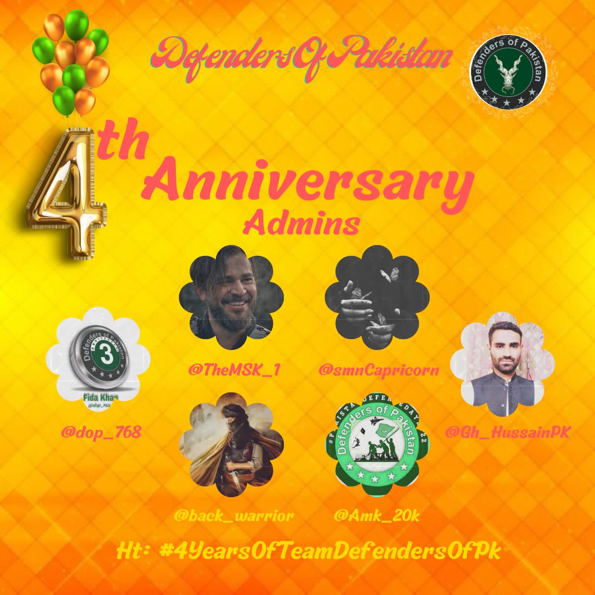 DOP_Officials's tweet photo. Your relentless efforts, hard work, &amp; passion make us stronger every day, Keep up the great work! 
Proud of our resilient team at Defender of Pakistan, tackling 199 trends to address hot topics and back our nation 🇵🇰 against misinformation campaigns. 
#4YearsOfTeamDefendersOfPk https://t.co/qod8vHcq3D