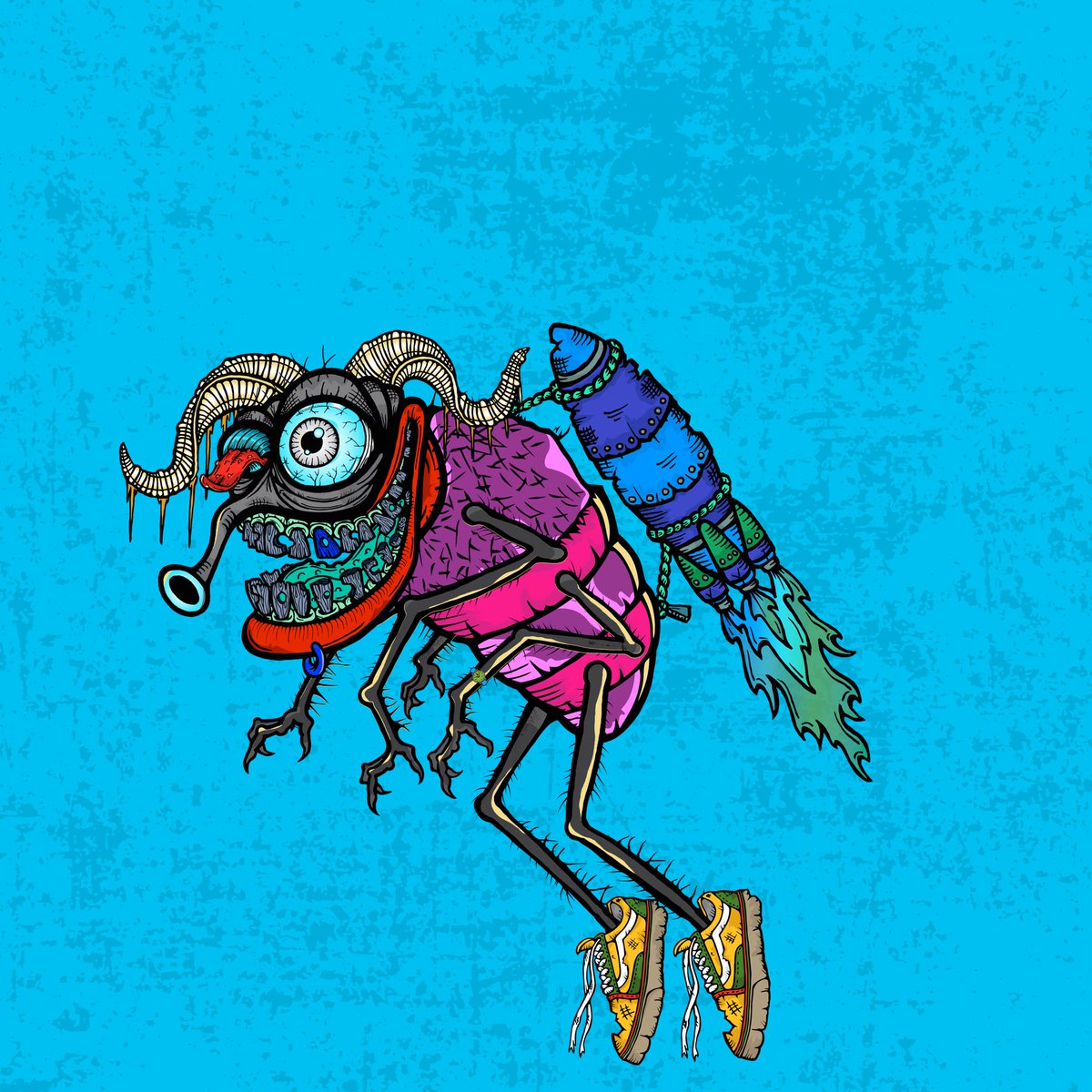 sigma_and_omega's tweet photo. Joined the swarm and thought to do a @FunApes_NFT derivative of my Funky Fly 🍩💜

What you think guys? 
Does @funky_flies follow each other? https://t.co/6zFJmaiSER