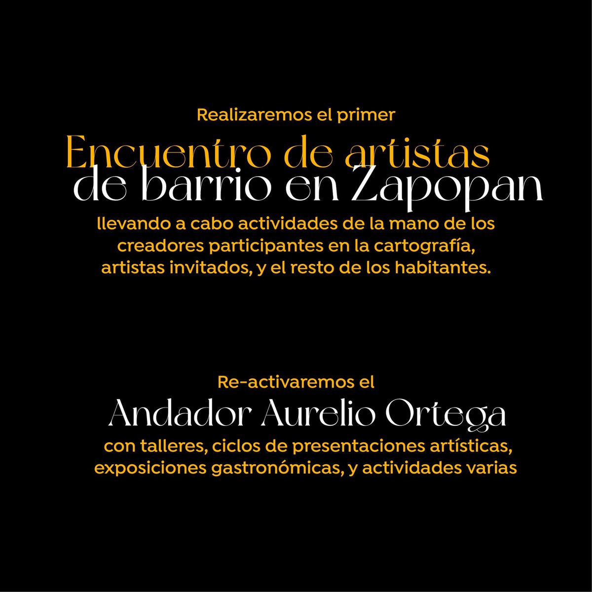 ¿Sabían qué desde <a href="/ZapopanGob/">Gobierno de Zapopan</a>  estamos buscando a las y los artistas del Andador Aurelio Ortega y sus alrededores para la realización de un Encuentro Artístico en noviembre? Si eres artista y quieres participar regístrate en forms.gle/pf1fkzgDFbNQnZ…