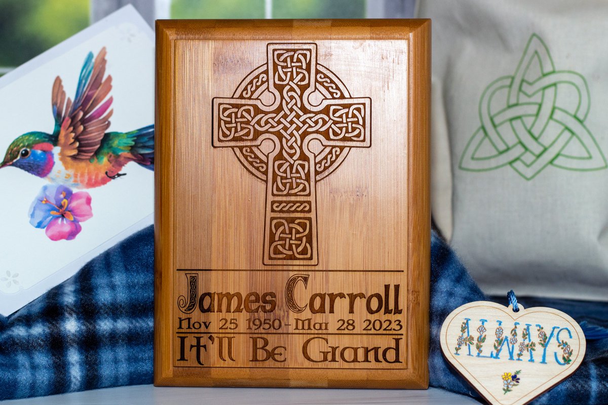 Thanks for the kind words! ★★★★★ 'Brian was wonderful to work with and the plaque was beautiful!' Amanda etsy.me/41a2106 #etsy #beige #griefmourning #brown #sympathygifts #irishcatholic #baptizedinchrist #foreverloved #celticknots #irishcatholicgift