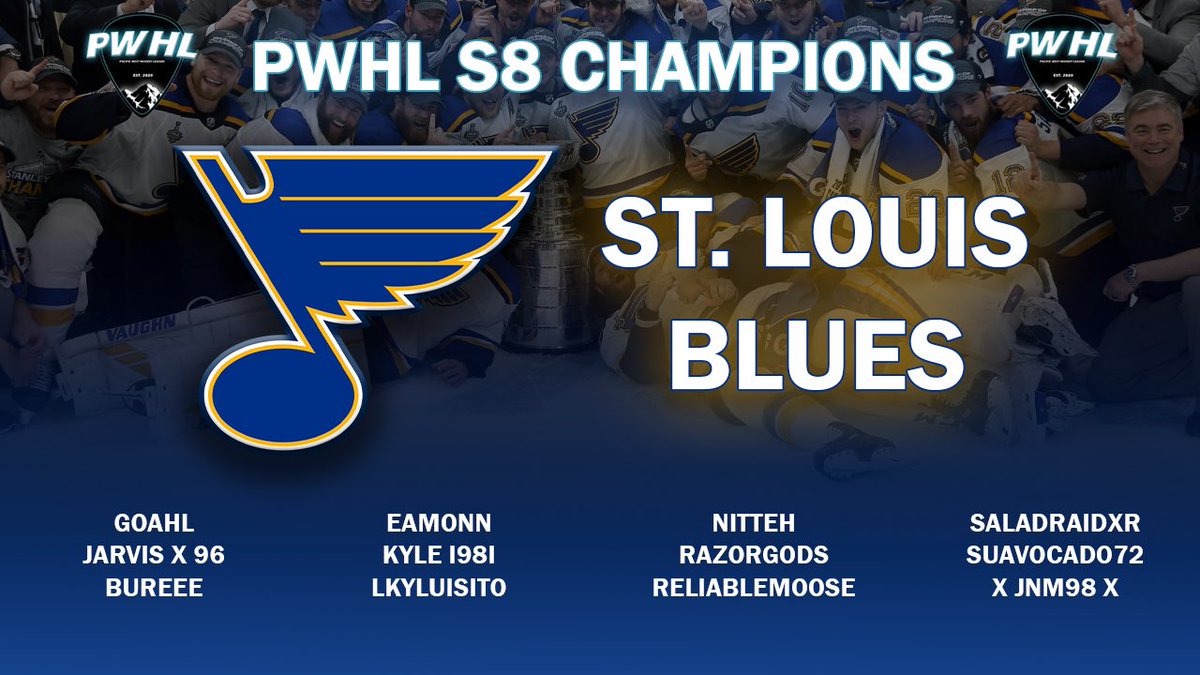 Congrats to our Season 8 champions, the St. Louis Blues!