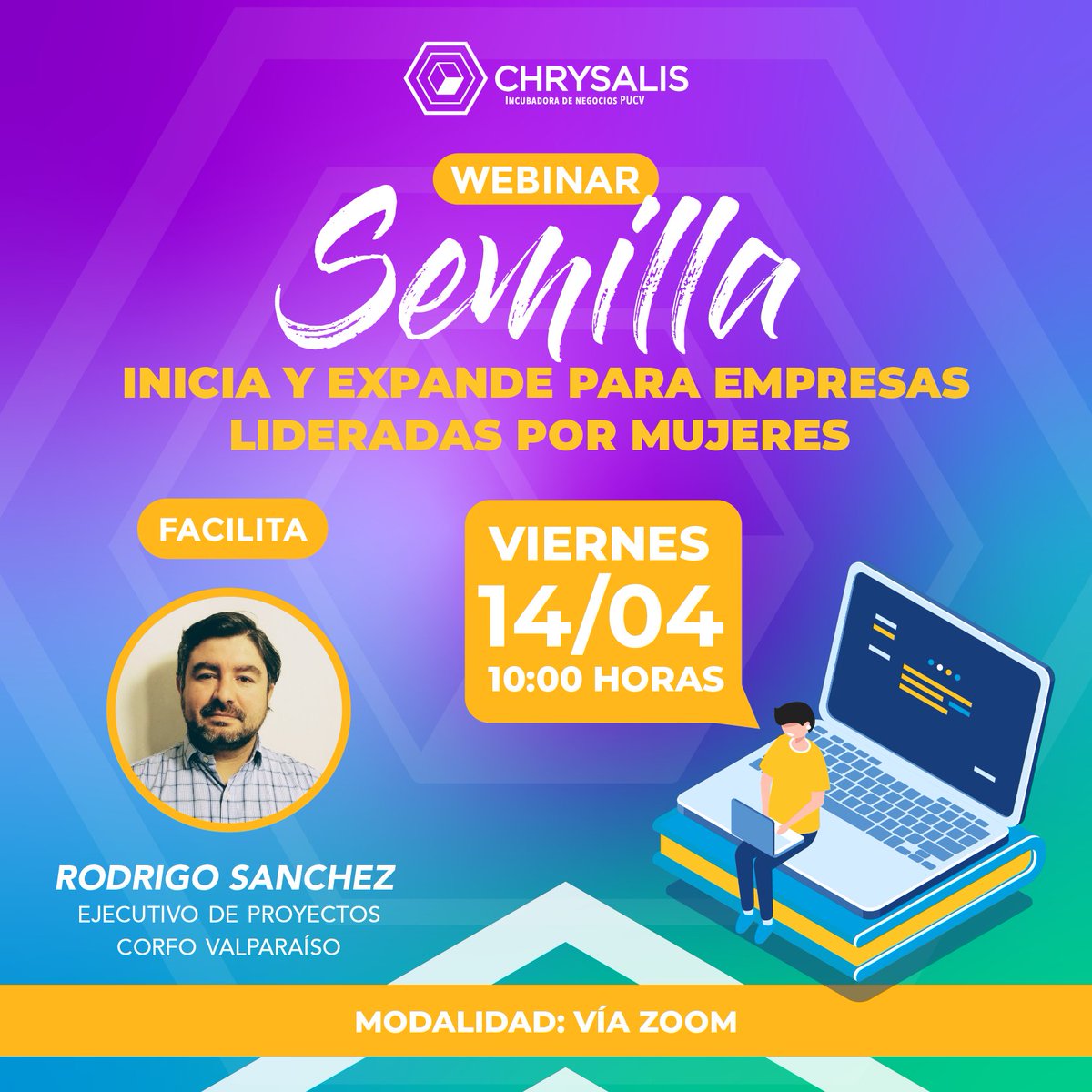📢 | ¡ATENCIÓN! ¿Eres #emprendedora y buscas #financiamiento para tu proyecto?

Te invitamos a nuestro próximo webinar informativo en donde podrás conocer y despejar todas tus dudas junto a Rodrigo Sánchez, Ejecutivo de Proyectos de <a href="/corfovalparaiso/">Corfo Región de Valparaíso</a>.

🔗docs.google.com/forms/d/e/1FAI…