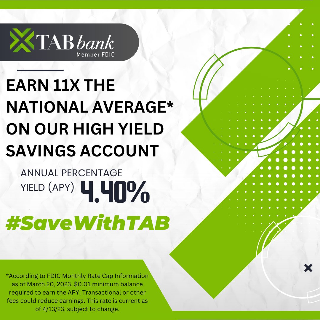 TABBank's tweet photo. #savewithtab with our #highyieldsavings account! https://t.co/D1dCoA7jAK