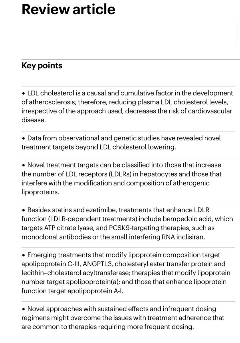 ProfKausikRay's tweet photo. Delighted to see Julia get this published in Nature Reviews Cardiology.
Our take on Novel and Future Lipid Lowering Therapies for CVD Prevention 

DOI
10.1038/s41569-023-00860-8 https://t.co/XHNwlsqic2