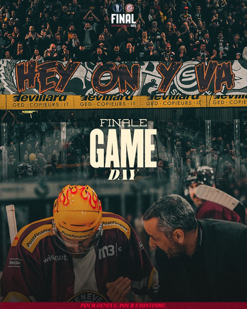 officialGSHC's tweet photo. 𝗚𝗔𝗠𝗘𝗗𝗔𝗬 : Playoffs - Acte 1 - 𝐅𝐈𝐍𝐀𝐋𝐄 🔥

Le 1er match des finales se jouera dans des Vernets complets. Ce soir, c'est rendez-vous avec l'histoire!🚨

⏰ 14.04.2023 - 20:00
📺 @MySports_CH_fr 
🎙 @radiolacch 

#PourGenèvePourlHistoire https://t.co/0xlpmcJTkW