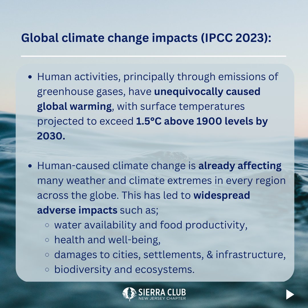 NJSierraClub's tweet photo. Tornados, wildfires. No, NJ, this is not normal. 🔥 Swipe to unpack the latest from @IPCC_CH and what this means for NJ. Stay tuned in anticipation of Earth Week for what you can do to take #ClimateActionNow! #SierraTogether #NJ #IPCC6 https://t.co/TCJa8E610Q