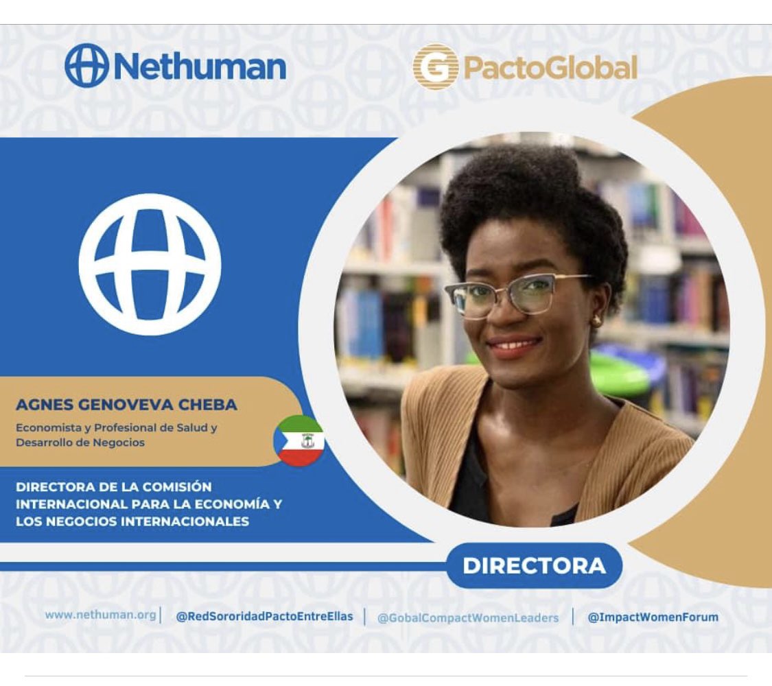 Agradecida por esta nueva oportunidad junto al Nethuman. Gracias en especial a la admirable Eva Nguema <a href="/AyagaNguema/">Evangelina Nguema Ayaga</a>, Directora Nacional de la Red Sororidad PEEI y Vocal de NetH para GE🇬🇶 por ser una mujer escalera que constantemente nos facilita oportunidades a tantas mujeres 💞