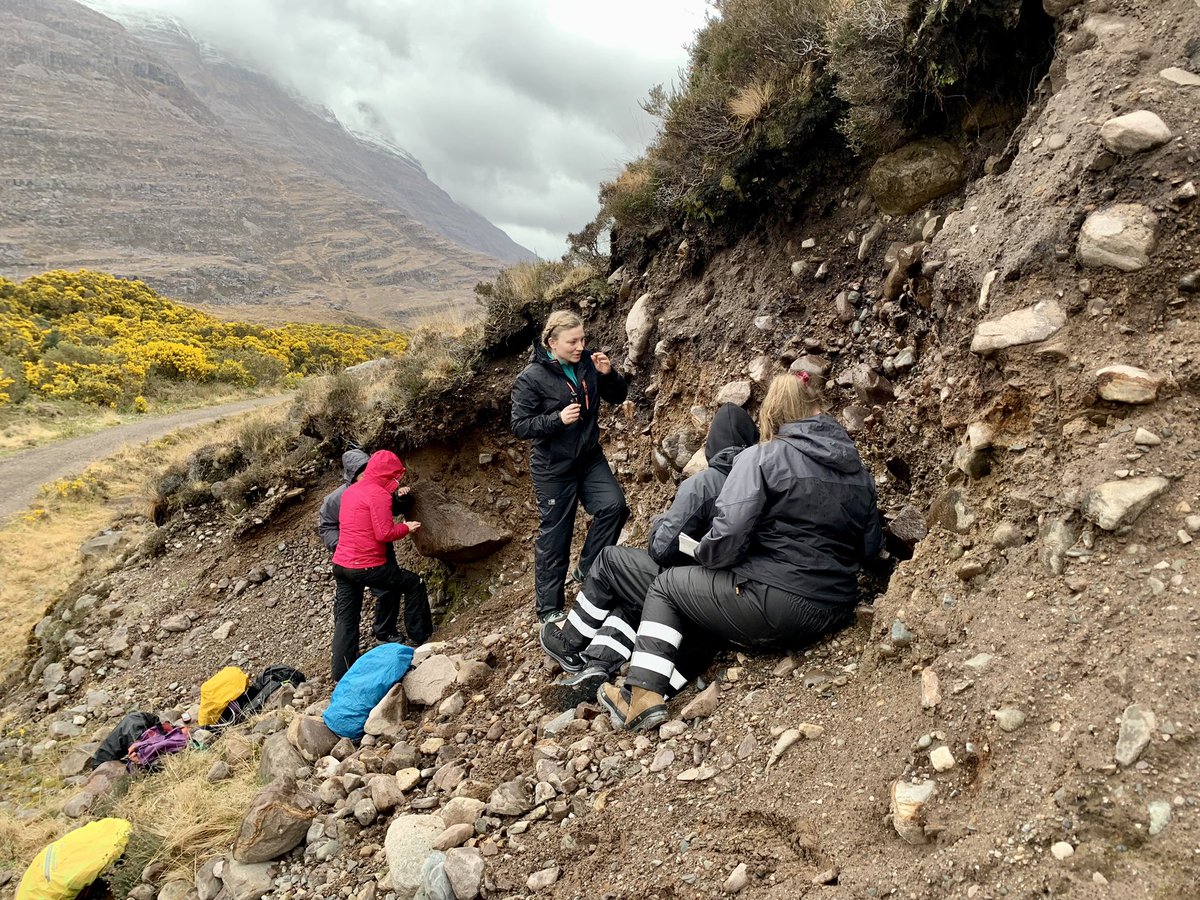 DrAlastairCurry's tweet image. Day 2 on our @HertsGEP #Quaternary field course to Scotland - weather won’t dampen our spirits #fieldwork @PoppyHarding