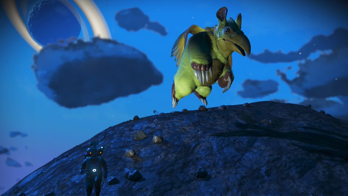 GamerSchmo's tweet photo. Fuzzly flying alien #nomanssky #HelloGames #PS4share https://t.co/rwMYhHDDzA