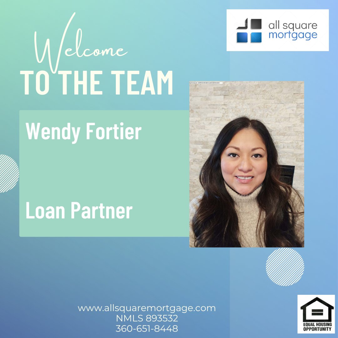 All Square Mortgage Inc. would like to welcome our newest Loan Partner, Wendy Fortier at our Texas location! 

We cant wait to see what we will accomplish together and are so excited to have you on our team.