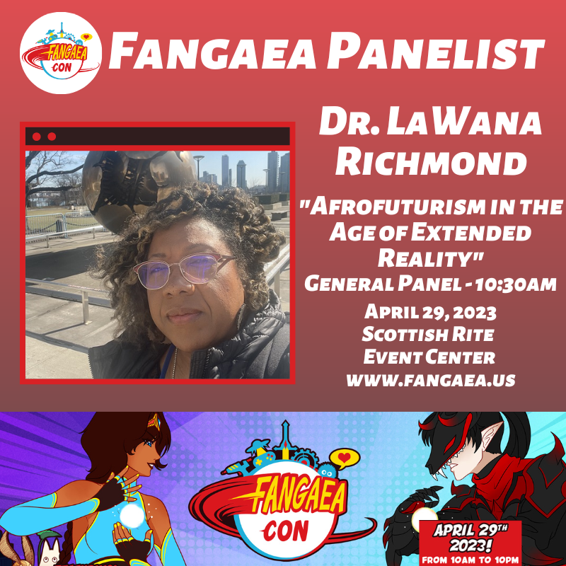 FangaeaCon's tweet photo. Excited to introduce our panelists @firyali & @twashingtonart for General Panels w/ "Afrofuturism in the Age of Extended Reality" at Fangaea 2023 Sat 4/29 π
#fangaea #fangaeacon #fangaea2023 #featuredpanelist #panelprogramming #programming #afrofuturism #sdconvention #sandiego https://t.co/2MLHotVeWh
