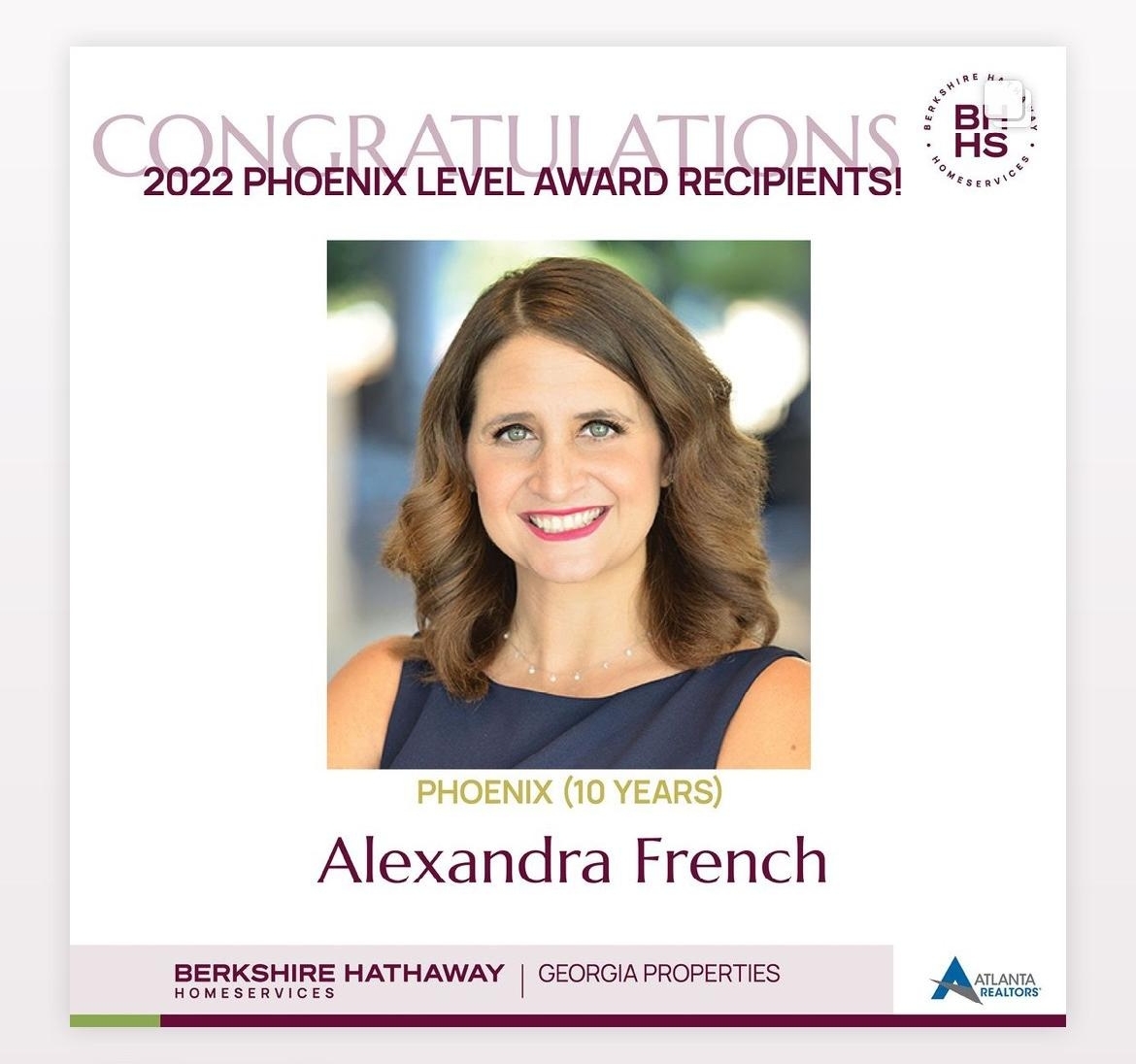 A MILESTONE AWARD 🏆️ Congratulations Alexandra! We don't know how you do it all! You go above and beyond for your clients, family, team, office and foundation!!!! 

#phoenixaward #awardwinnningteam #realtor #atlantarealtors association
