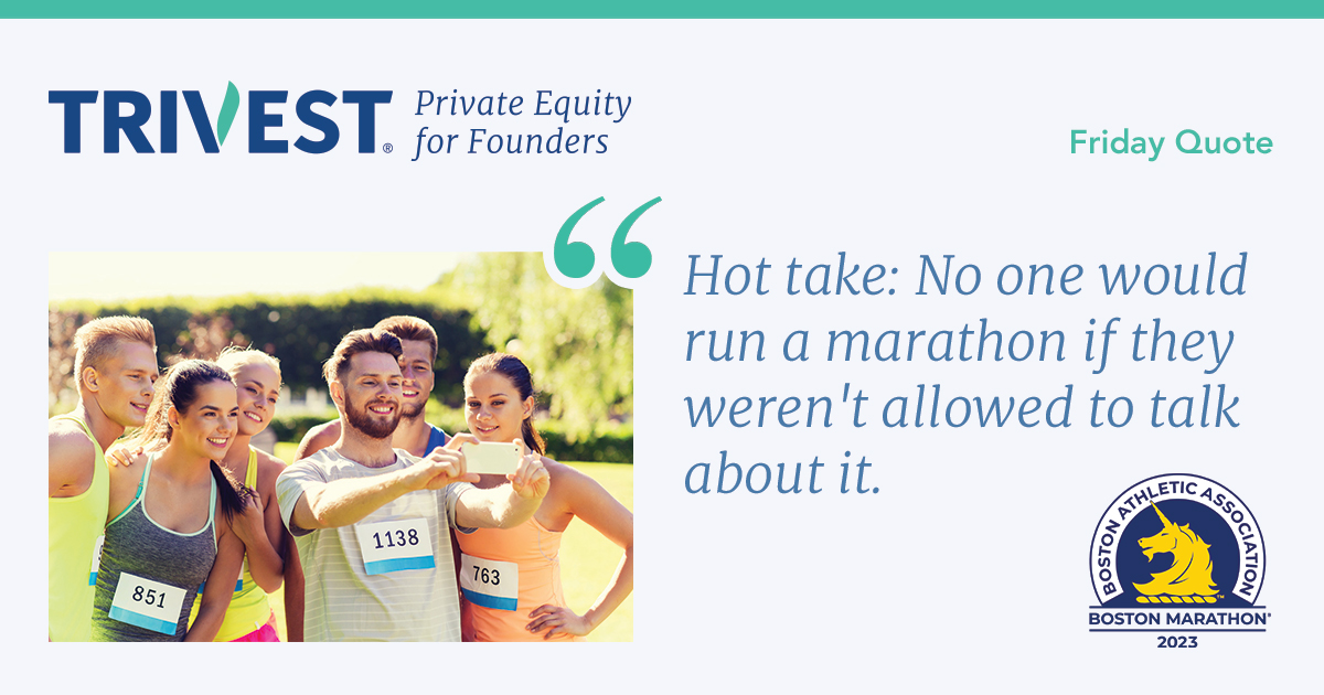 A message from Marathon Runners

ow.ly/shPt50NIG8i

#privateequity #fridayquote #mergersacquisitionsdivestitures