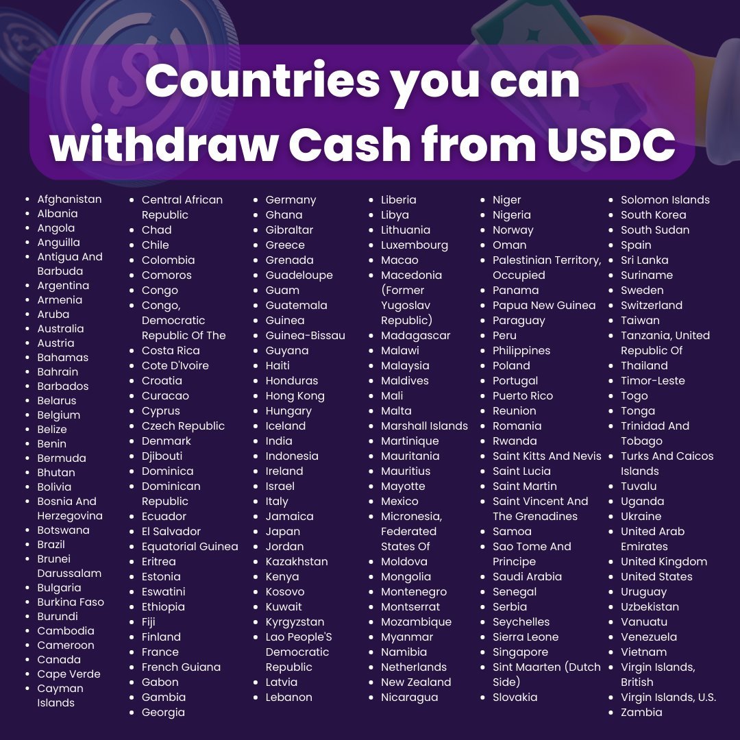 Did you know you can convert your crypto #USDC on #Stellar into straight up local cash in all these countries?

Download Stellar wallets like <a href="/Decaf_so/">Decaf ☕</a>