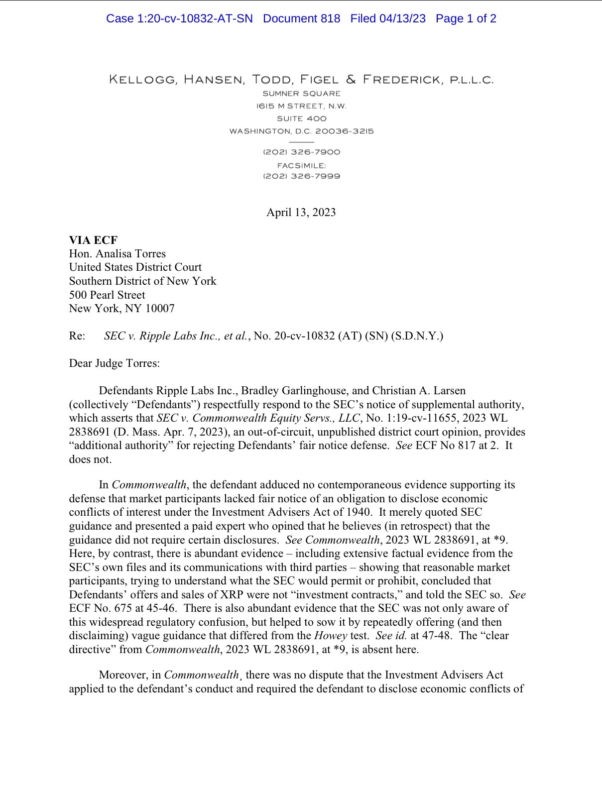 Ripple reply in sec vs ripple case