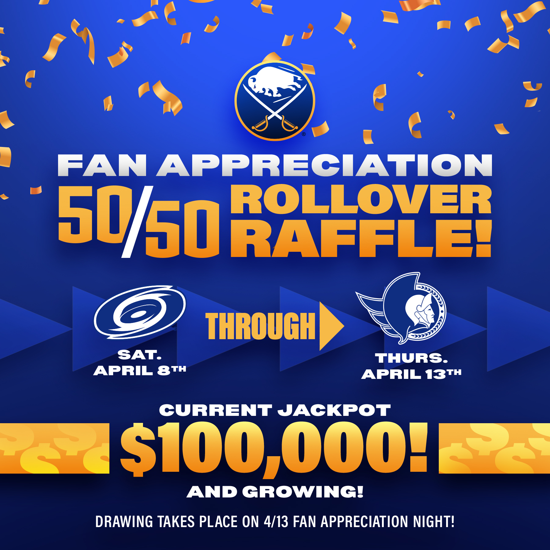 Buffalo Sabres on Twitter "Get your tickets for tonight's 50/50 Raffle