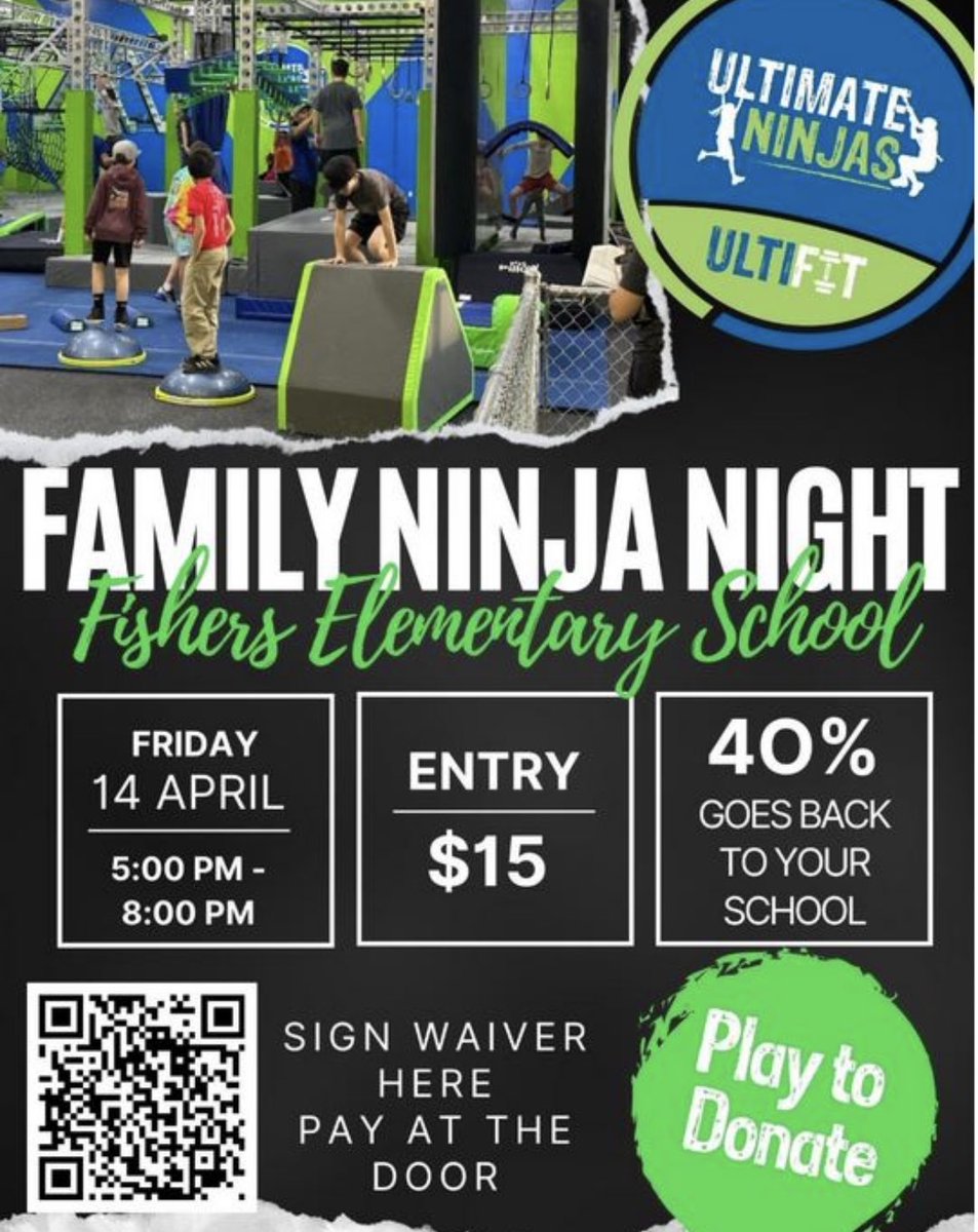 FishersPTO's tweet image. Looking forward to tomorrow night!  See you at 9625 E 150th Street, Noblesville IN. We will retain 40% back to FES.  #FES #fishers